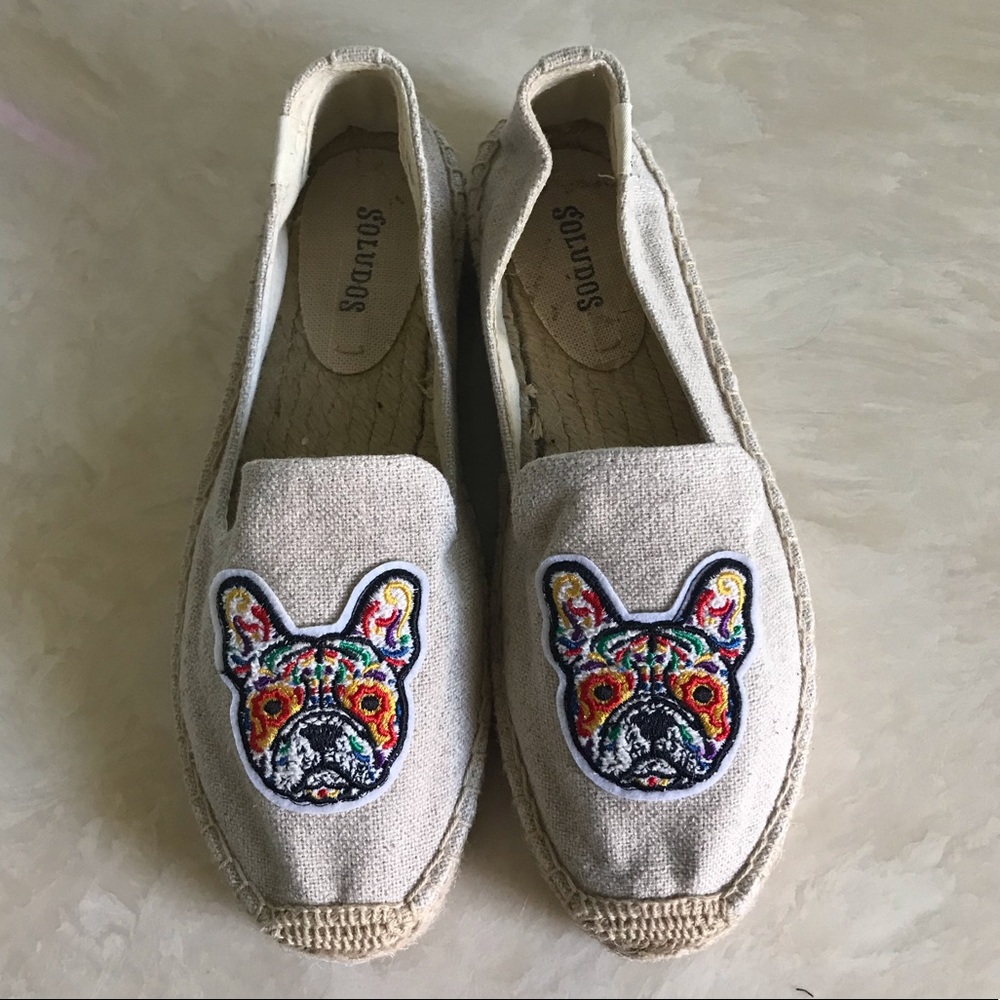 Soludos Frenchie Embroidered Espadrilles | Size 8